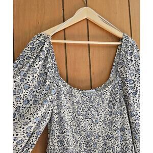 Eloquii Elements 18/20 Maxi Dress Puff Sleeves Smocked Top